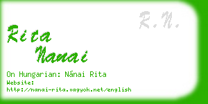 rita nanai business card